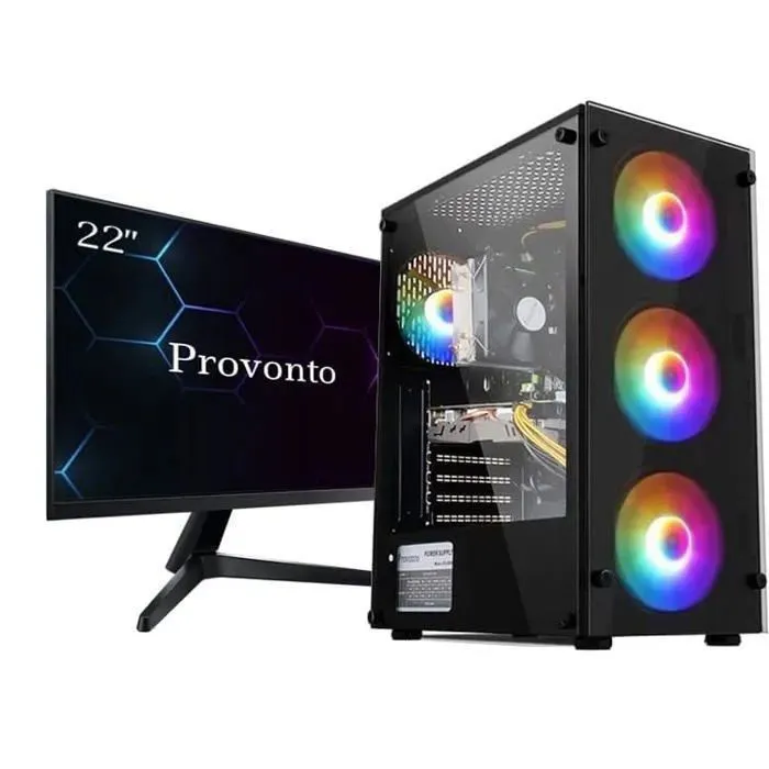 Provonto Starter PC Gamer RX 580 avec Intel Xeon X5650 et AMD Radeon RX 580 pour gaming en Full HD